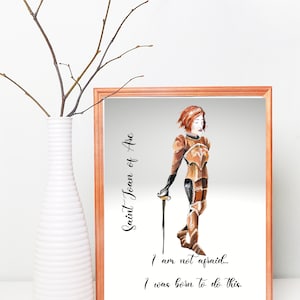 Digital Printable Wall Art - Joan of Arc print- Nursery art - Child&#39;s room - High Quality 8x10 JPG & PDF