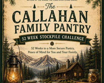 Callahan Family Pantry: 52-Week Stockpile Challenge - Printable Food Security Plan digital download Book Merch