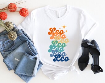 Retro Leo Shirt, Astrology T-shirt, Leo T-shirt, Zodiac Shirt, Gift for Leo Women