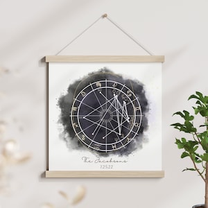 Tableau astrologique du jour de mariage, cadeau pour couple, cadeau d'anniversaire unique, cadeau 1er anniversaire pour femme, tableau astrologique affiche suspendue
