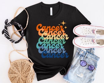 Retro Cancer Shirt, Astrology T-shirt, Cancer T-shirt, Zodiac Shirt, Gift for Cancer Women