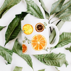 Vintage Orange Slice Mug, Cute Coffee Mug, Vintage Mug, Boho Coffee Cup