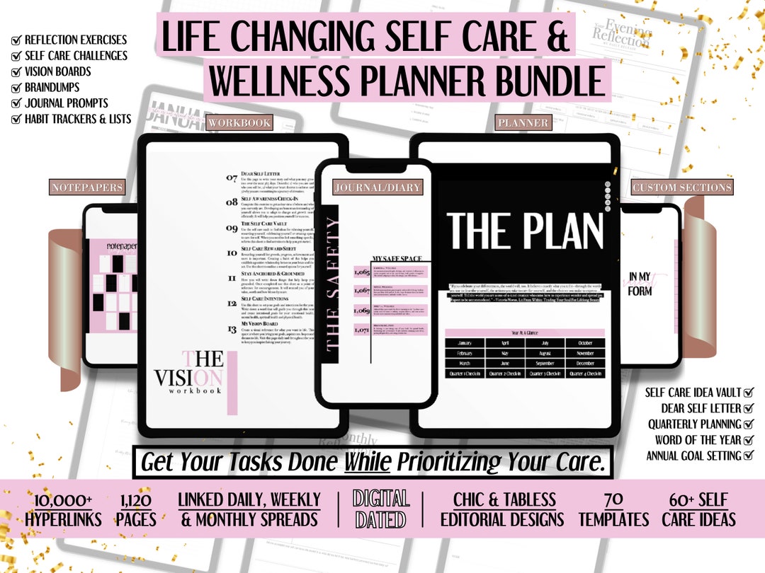 2024 Digital Dated Self Care Planner, Digital Planning, Digital Journal ...