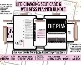 2024 Digital Dated Self Care Planner, Digital Planning, Digital journal, Goodnotes planner |Best Daily Life Planner MEGA BUNDLE Ipad planner