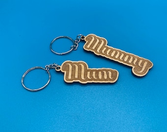 Mum Name keyring - mother keyring - wooden keyring - mothers day - gifts for mum