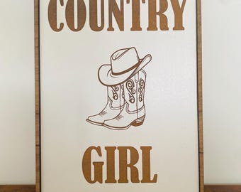 Country Girl | Country theme wall sign