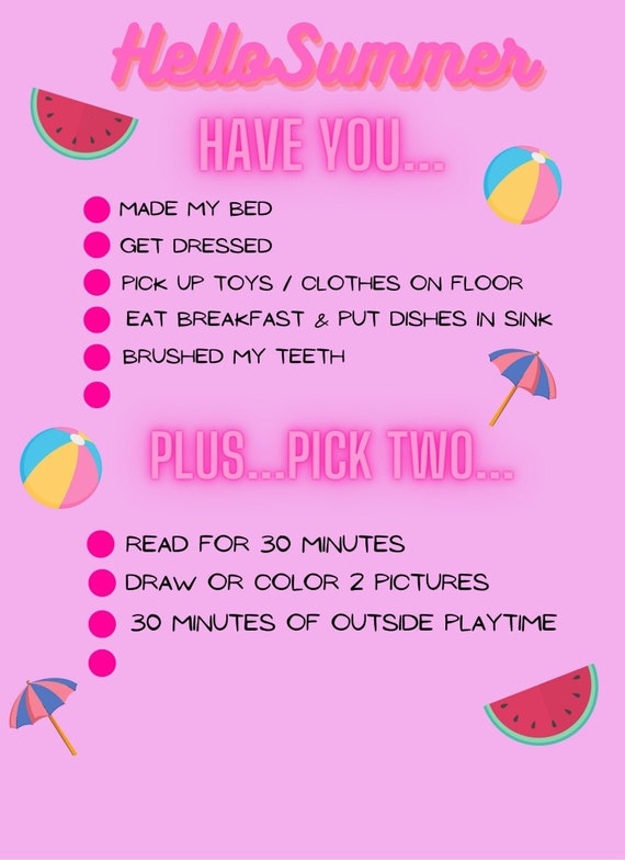 Summer Rules Printable - Printable Free Templates