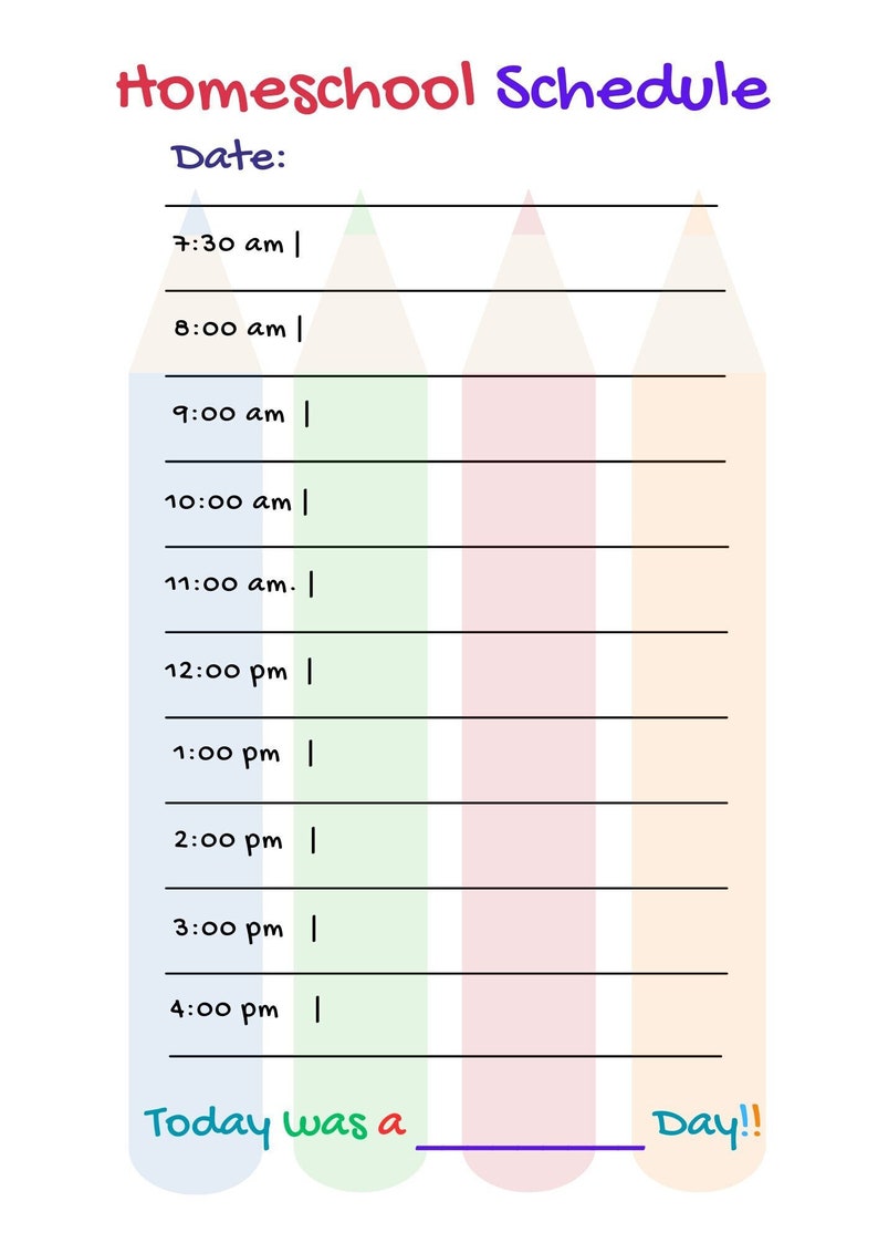 Simple & Organized, Kids' Preschool Homeschool Schedule,homeschool ...