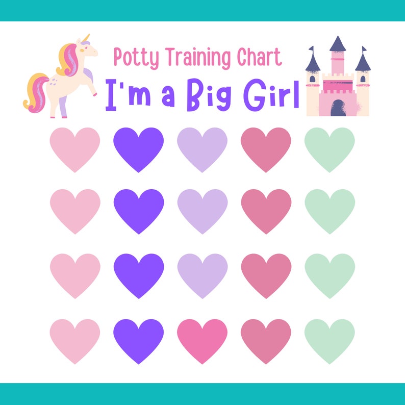 Princess Potty Training Chart Reward Chart Printable Etsy