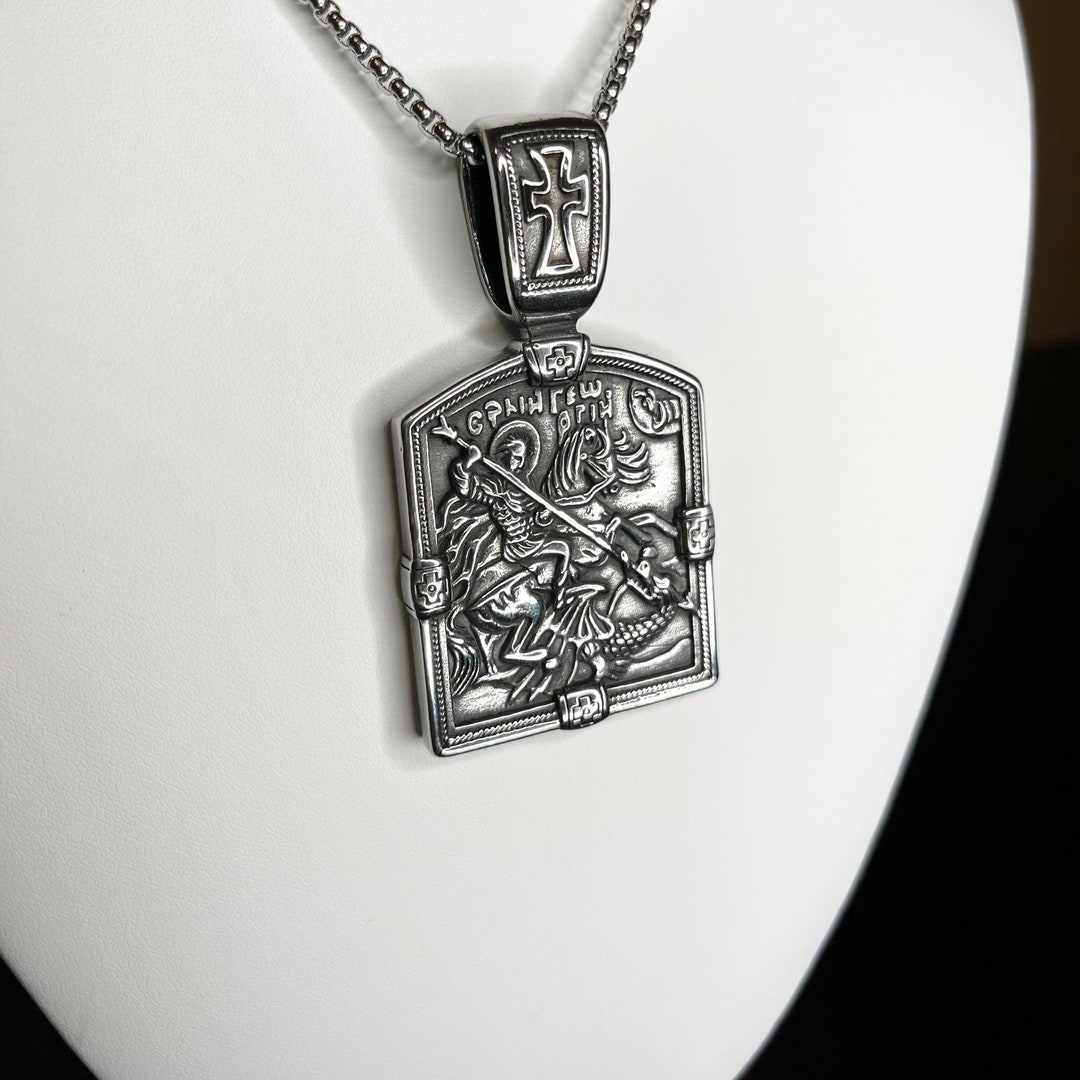 Silver St. Michael the Archangel Bible Prayer Necklace Pendant - Etsy