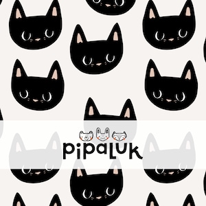 black cat faces seamless repeat pattern // for commercial use
