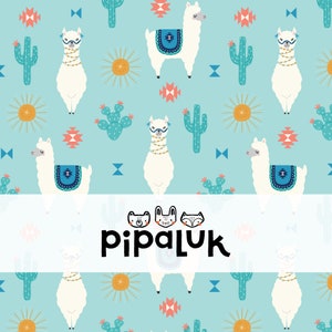 llamas and sunshine seamless repeat pattern // for commercial use