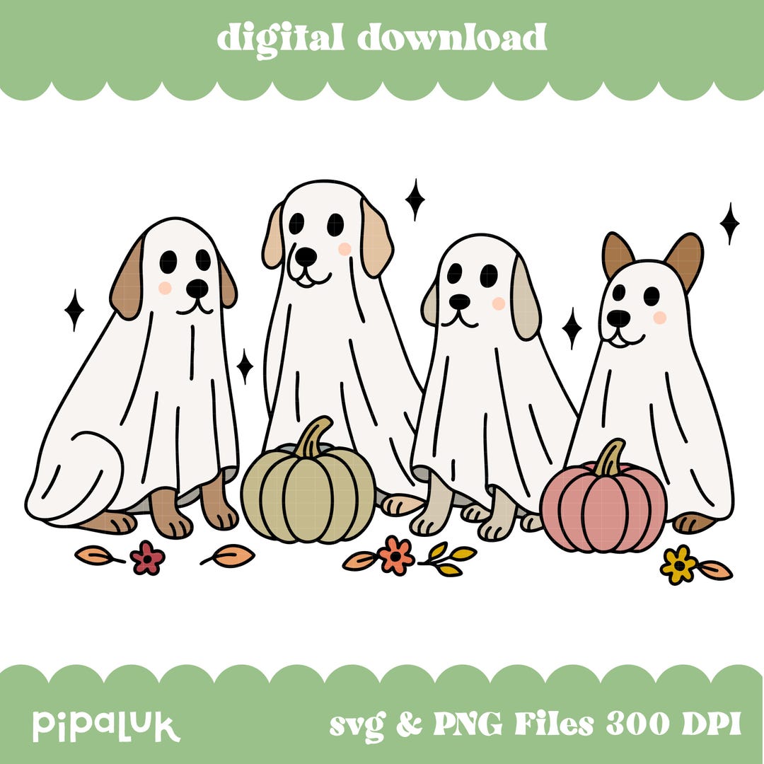 Halloween Ghost Dogs SVG and PNG // Commercial Use - Etsy