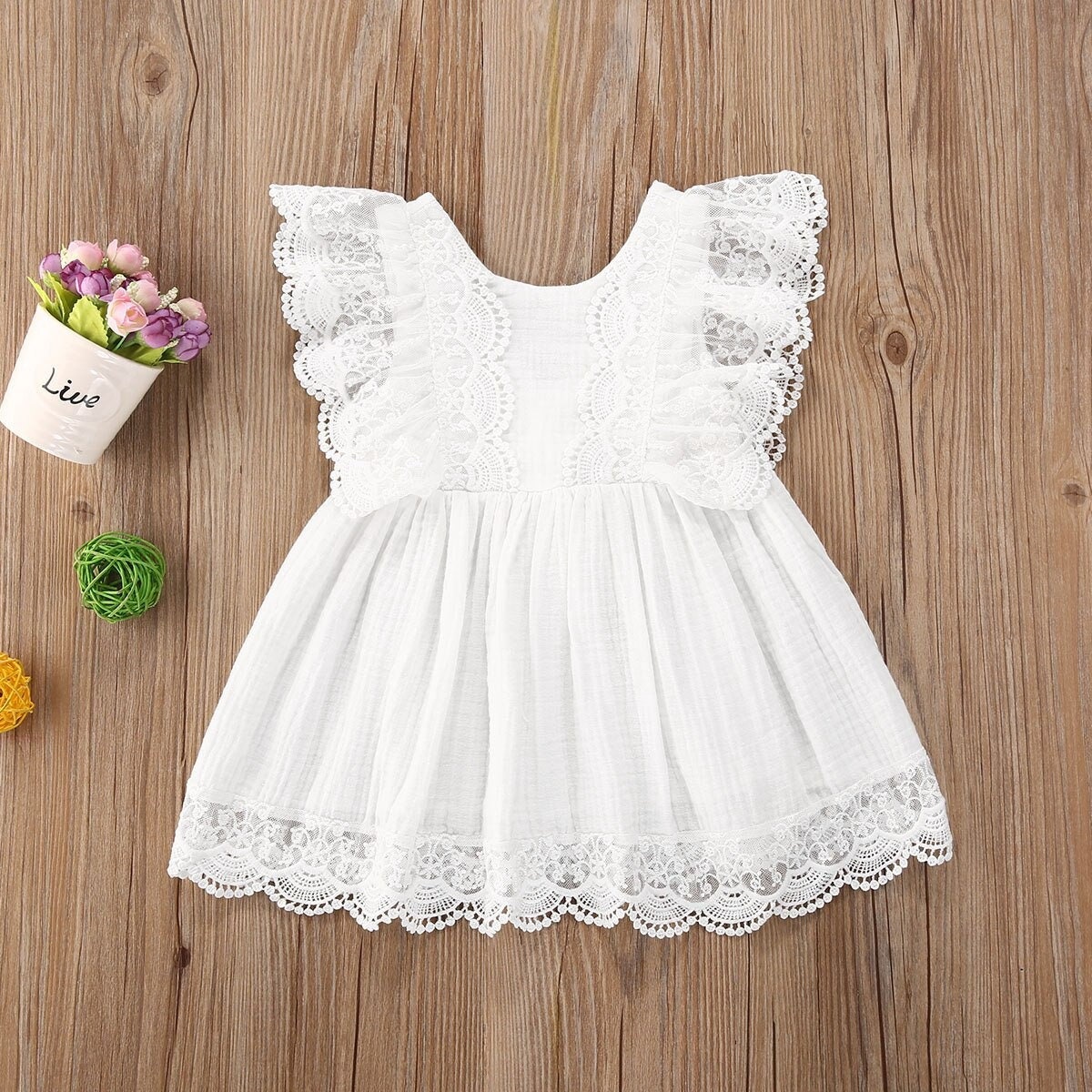 Baby Girl White Lace Dress Baby Girl Flower Dress Little Etsy