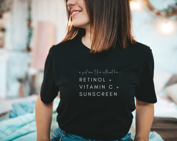 Retinol Vitamin C Sunscreen Shirt, Skin Therapist Shirt, Esthetician Shirt,  Skincare Routine, Aesthetic Nurse RN PA MD Dermatology Botox 