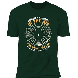 Throw Ya Hands In The Air Men's Premium Short Sleeve T-Shirt, Fitted Tees, Cotton, Next Level, Hip-Hop 50, Multiple Colors, Sizes S-3XL