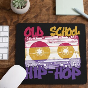 Alfombrillas de ratón Old School Hip-Hop, rectangulares, trabajo desde casa, oficina, decoración de escritorio, alfombrilla de ratón, música Rap, varios colores