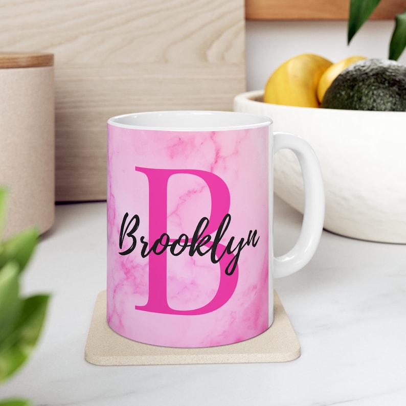 Personalized Name And Initial Mugs Women And Men White Etsy