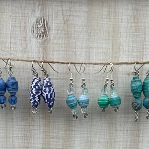 Paper bead earrings (paper beads handmade in Uganda)
