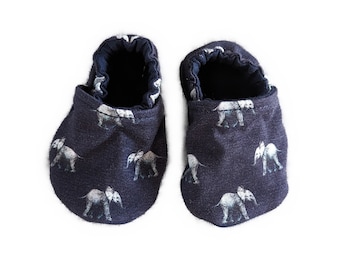 Baby Slippers Elephants, Baby Shoes 6-9 months