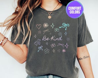 Be Kind Teacher Shirt, Kindness Shirt, Mental Health Shirt, Retro Graphic Tee, Comfort Colors Shirt, Gift for Her, Vintage Womens Shirt