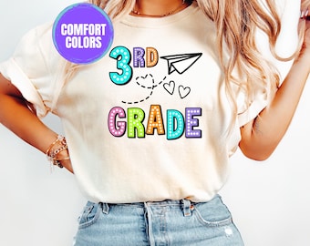 Comfort Colors® Third Grade Teacher Shirt, 3rd Grade Tee, Back to School, Elementary Teacher Shirt, Teacher Gift, Grade Level Shirt