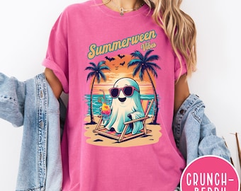 Summerween Shirt, Hot Ghoul Summer, Spooky Shirt, Halloween Tee, Cute Ghost Shirt, Beach Vibes, Skeleton Shirt, Trendy Graphic Tee
