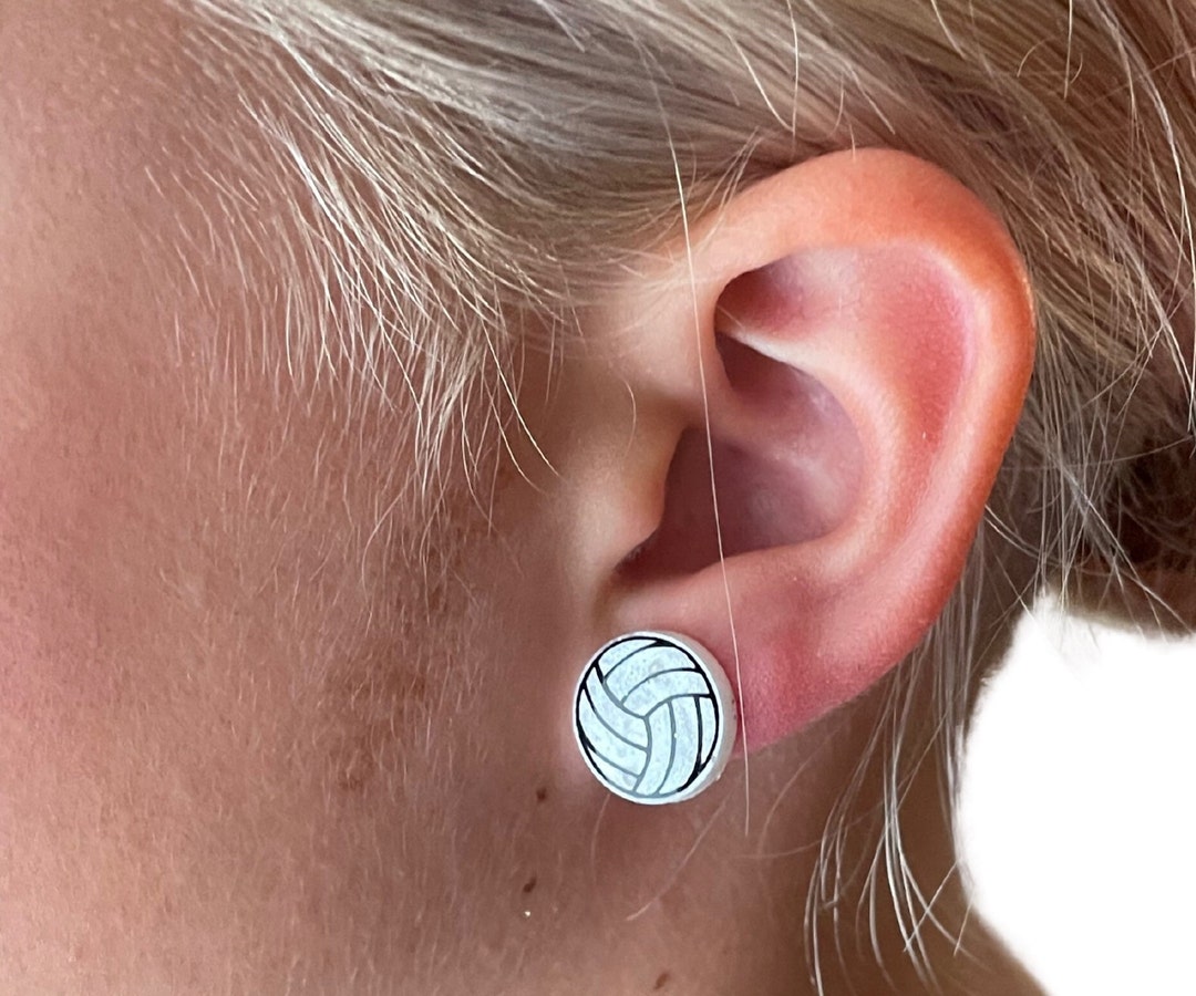 Volleyball Earrings Volleyball Studs Volleyball Jewelry Etsy