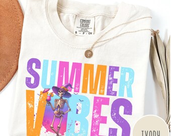 Summerween Shirt, Hot Ghoul Summer, Spooky Shirt, Halloween Tee, Cute Ghost Shirt, Beach Vibes, Skeleton Shirt, Trendy Graphic Tee
