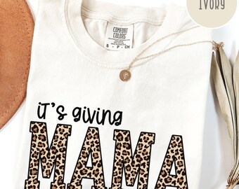 Comfort Colors Leopard Mama Shirt, Retro Mommy Graphic Tee, Trendy Mom Life Top