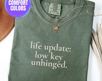 Comfort Colors® Unhinged Shirt,  Y2K T-Shirt, Dark Humor Tee, Weirdcore Shirt, Grunge 2000s Tee, Sarcastic Meme Shirt, Gen Z TShirt