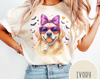 Golden Retriever Shirt, Dog Halloween Shirt, Comfort Colors Tee, Golden Mama Shirt, Dog Lover Gift, Life is Golden, Ghost Dog, Funny dog Tee