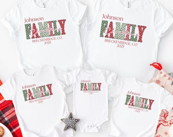 Custom Family Christmas Shirt, Matching Xmas Tees, Personalized Name Holiday Shirt, Vintage Santa, Christmas Crew 2025 Gift Tee