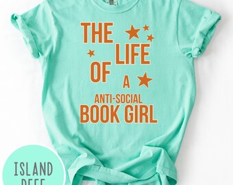 Comfort Colors Anti-social Book Clubs Shirt for Introverted Romance Reader, Reading T-shirt, Bookish Tee for Book Lover Gift