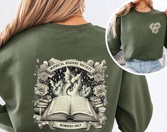 Fantasy Reader Sweatshirt, Book Lover Crewneck, Dragon Bookish Shirt, Bookworm Gift, Book Club Merch, Epic Fantasy Sweater, Booktok Gift