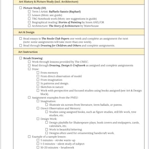 Plantilla de documento de procedimientos de asunto de Charlotte Mason (editable)