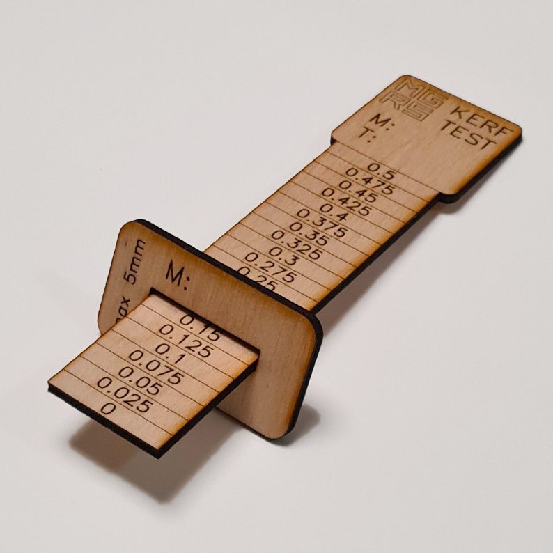 Kerf Test/tool for Laser Cutter. Materials up to 16mm 5/8'' digital