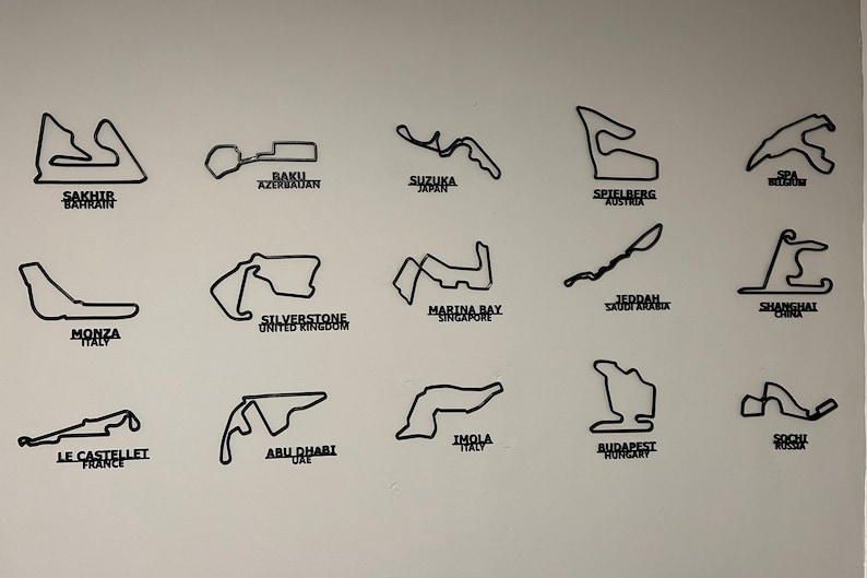 F1 Tracks Wall Art / Race Track Wall Art Etsy Australia