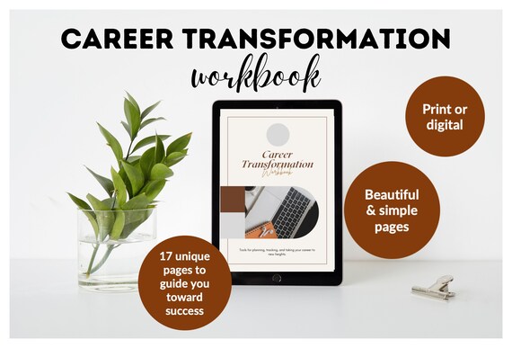 Career Planning Workbook Guide & Template | Digital or Printable Use | Professional Development Plan, Map Your Career Path, Change Careers