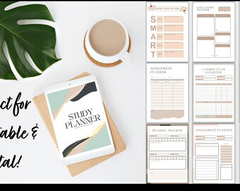 Complete Academic Planner for Students | Printable or Digital | Course Planner | Assignment Planner | Study Reading Tracker Goal Setting