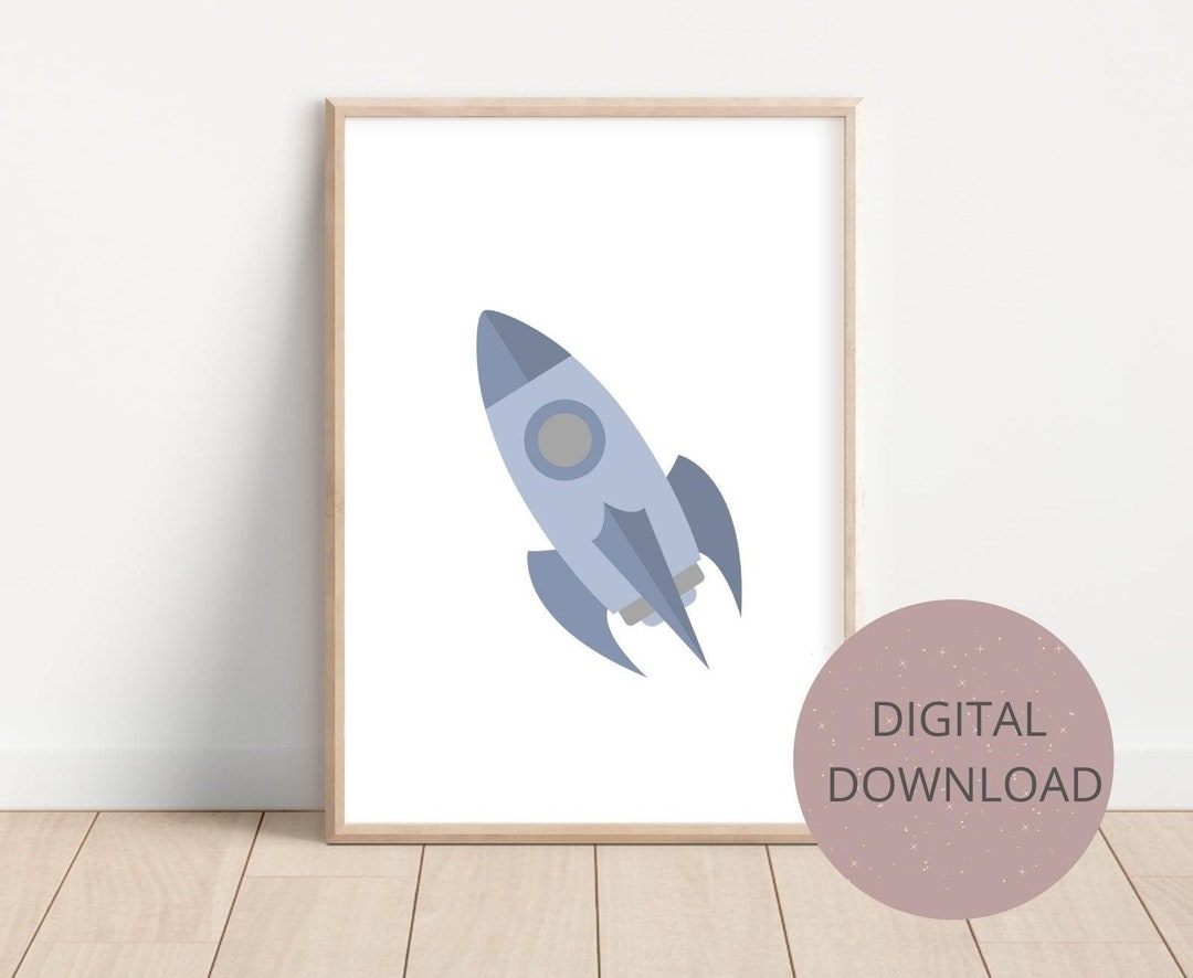 Rocket Print Art Nursery Printable Wall Art Print Nursery Decor ...