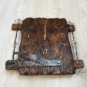 Handmade clock for gift, Unique wall clock, Wood wall clock, Vintage wall clock, Large wall clock, Personalized clock, Engraved clock