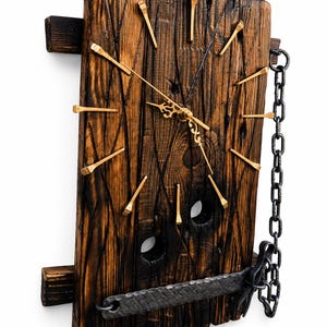 Personalized Wood Wall Clock, Rustic Farmhouse Clock, Custom Name Wall Decor, Large Handmade Clock, Unique Anniversary Gift