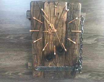 Horloge murale en bois, horloge murale unique, horloge du milieu du siècle, horloge murale moderne, horloge murale surdimensionnée, grande horloge murale, horloge décorative