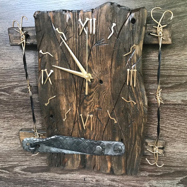 Wall clock from old Wood, Unique handmade wall clock for gift, Retro wall clock, Rustic wall clock for gift