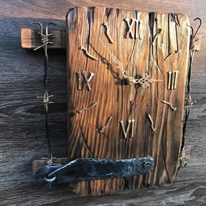 Vintage wall clock, Large wall clock, Custom wall clock, Wooden wall clock, Wood clock, Retro Clock, Natural clock, Modern clock, Art decor