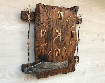 Reloj de pared grande, Reloj de madera, Reloj de madera, Reloj de pared de madera, Reloj de pared rústico, Reloj hecho a mano, Reloj de pared vintage, Reloj de pared retro