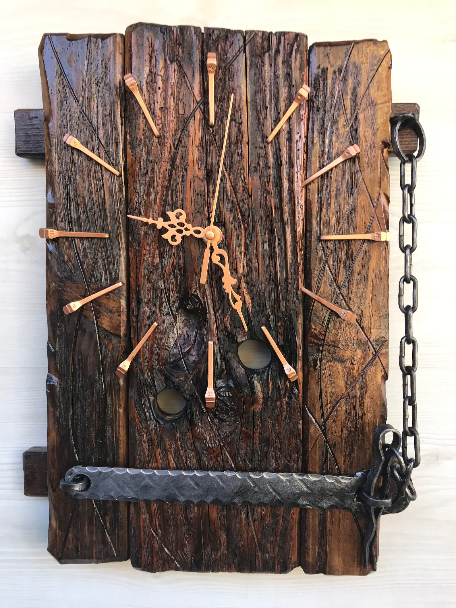 Rustic Cottage Wall Wood Clock. Handmade Clock, Vintage Wall Clock ...