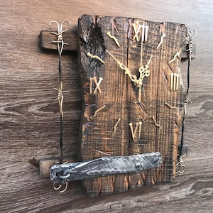 Handmade wall clock from real wood - Real handmade clock - Wood wall clocks - Wooden clock for wall