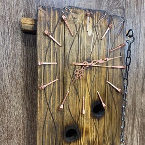 Large wall clock, Personalized gift, Natural wall clock, Modern wall clock, Anniversary gift, Rustic wall clock, Metal clock, Vintage clock